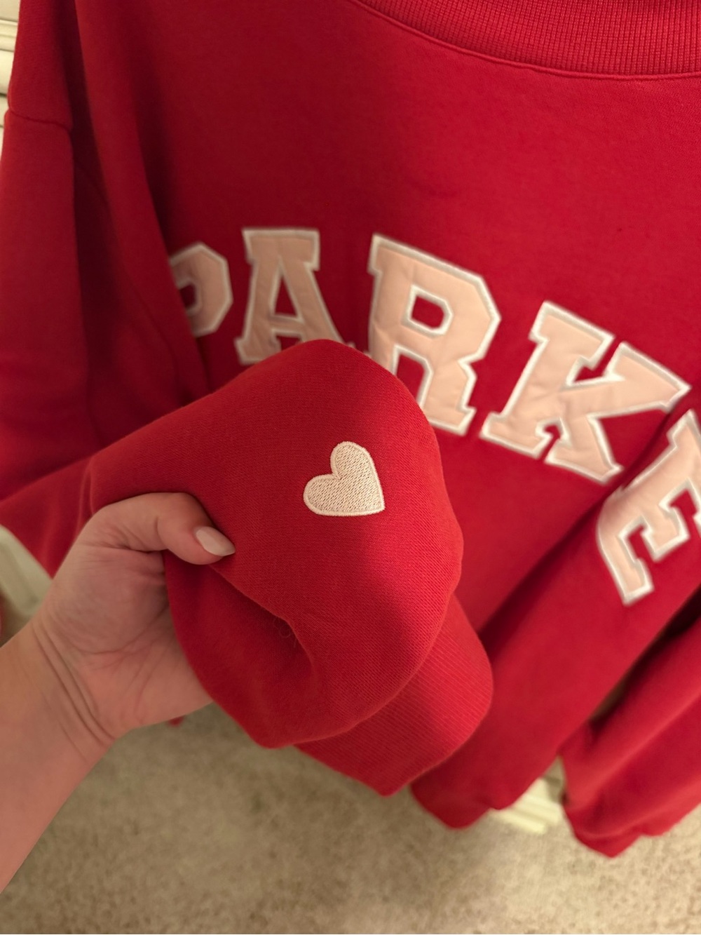 PARKE Valentine’s Varsity Mockneck - Crimson + Peony - Picture 2 of 5